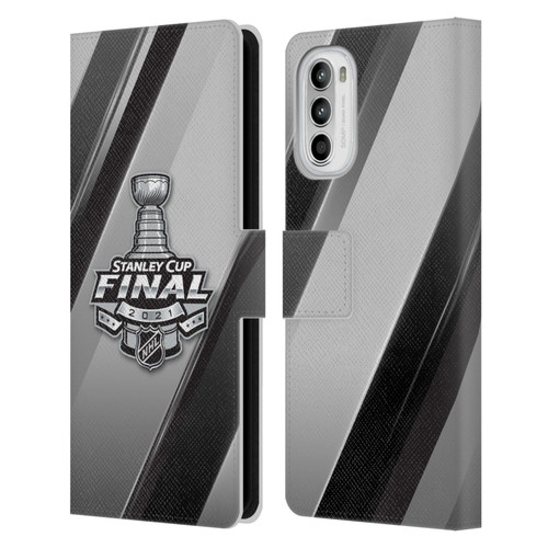 NHL 2021 Stanley Cup Final Stripes 2 Leather Book Wallet Case Cover For Motorola Moto G52