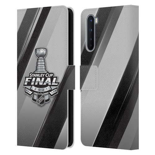 NHL 2021 Stanley Cup Final Stripes 2 Leather Book Wallet Case Cover For OnePlus Nord 5G