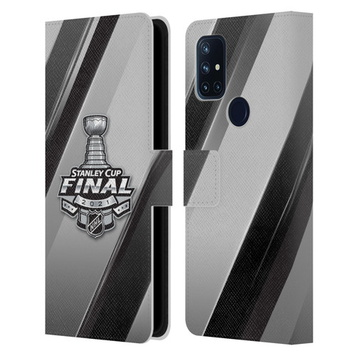 NHL 2021 Stanley Cup Final Stripes 2 Leather Book Wallet Case Cover For OnePlus Nord N10 5G