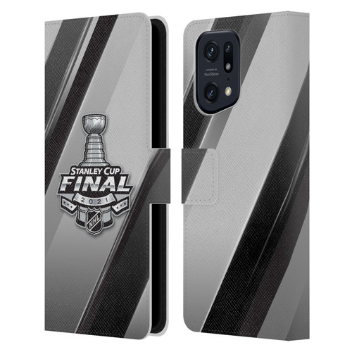 NHL 2021 Stanley Cup Final Stripes 2 Leather Book Wallet Case Cover For OPPO Find X5 Pro