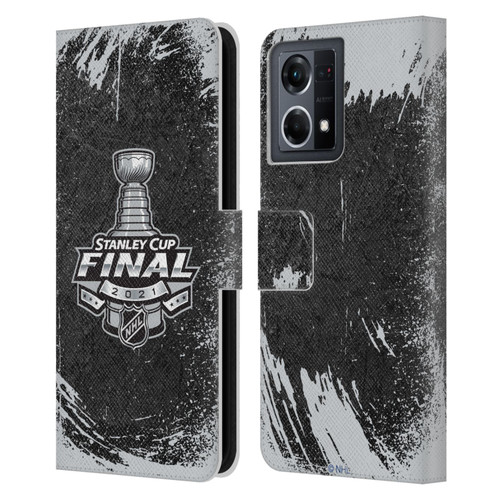 NHL 2021 Stanley Cup Final Distressed Leather Book Wallet Case Cover For OPPO Reno8 4G