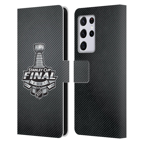 NHL 2021 Stanley Cup Final Stripes Leather Book Wallet Case Cover For Samsung Galaxy S21 Ultra 5G