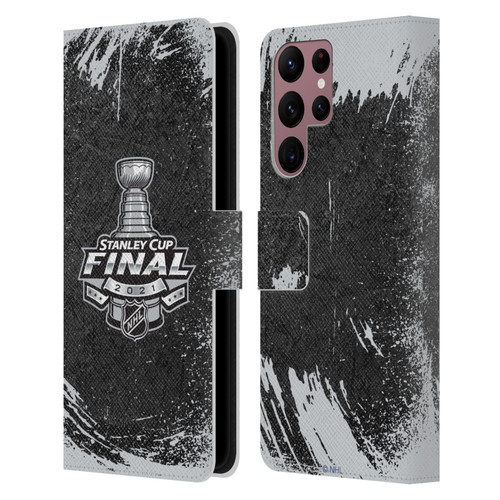 NHL 2021 Stanley Cup Final Distressed Leather Book Wallet Case Cover For Samsung Galaxy S22 Ultra 5G