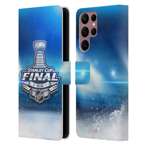 NHL 2021 Stanley Cup Final Stadium Leather Book Wallet Case Cover For Samsung Galaxy S22 Ultra 5G