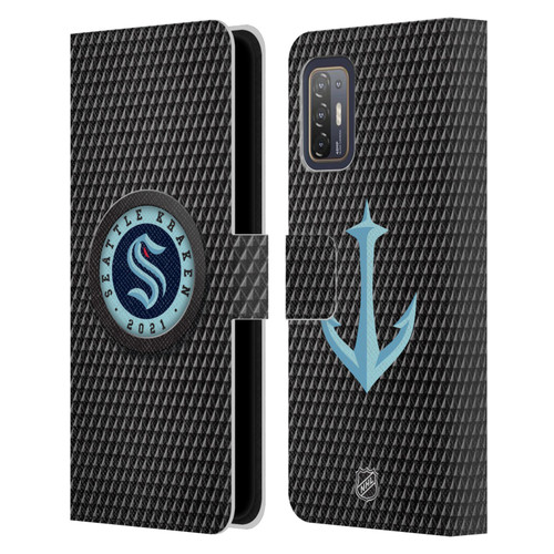 NHL Seattle Kraken Puck Texture Leather Book Wallet Case Cover For HTC Desire 21 Pro 5G