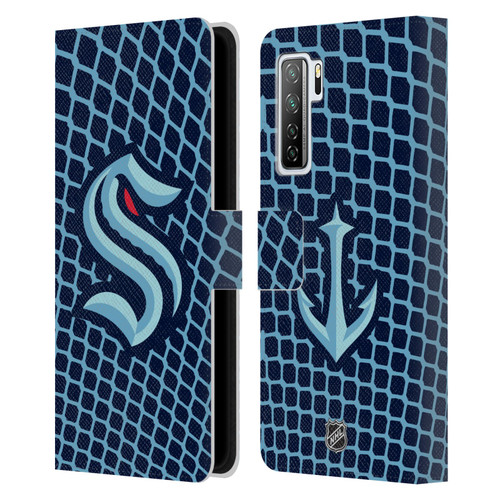 NHL Seattle Kraken Net Pattern Leather Book Wallet Case Cover For Huawei Nova 7 SE/P40 Lite 5G