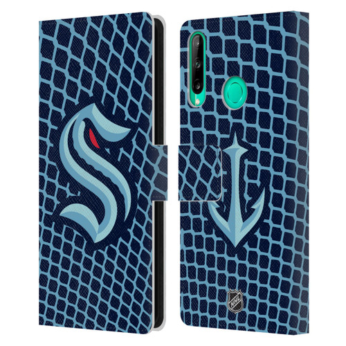 NHL Seattle Kraken Net Pattern Leather Book Wallet Case Cover For Huawei P40 lite E