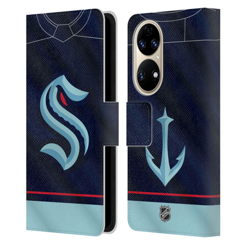 NHL Seattle Kraken Jersey Leather Book Wallet Case Cover For Huawei P50