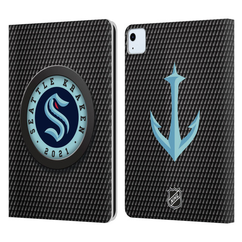 NHL Seattle Kraken Puck Texture Leather Book Wallet Case Cover For Apple iPad Air 11 2020/2022/2024