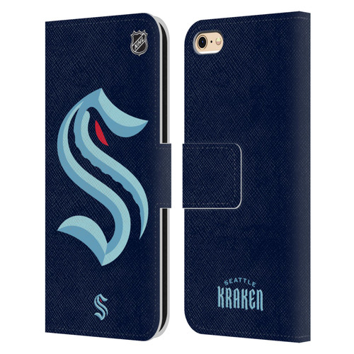 NHL Seattle Kraken Oversized Leather Book Wallet Case Cover For Apple iPhone 6 / iPhone 6s