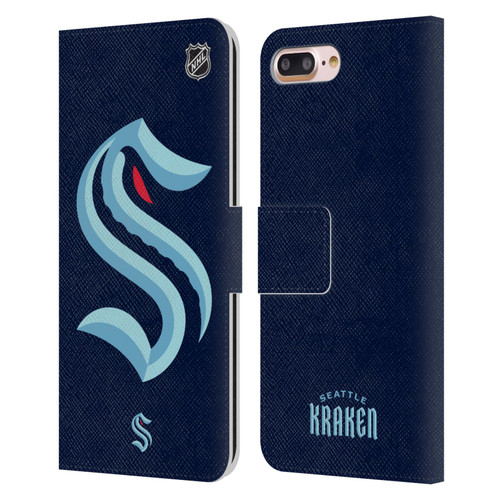 NHL Seattle Kraken Oversized Leather Book Wallet Case Cover For Apple iPhone 7 Plus / iPhone 8 Plus