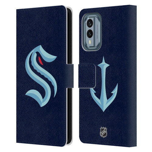 NHL Seattle Kraken Plain Leather Book Wallet Case Cover For Nokia X30