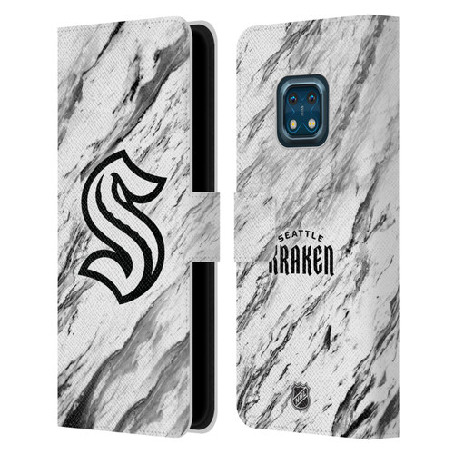 NHL Seattle Kraken Marble Leather Book Wallet Case Cover For Nokia XR20