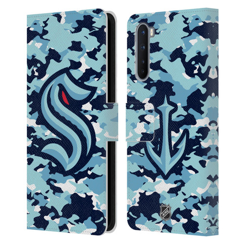 NHL Seattle Kraken Camouflage Leather Book Wallet Case Cover For OnePlus Nord 5G