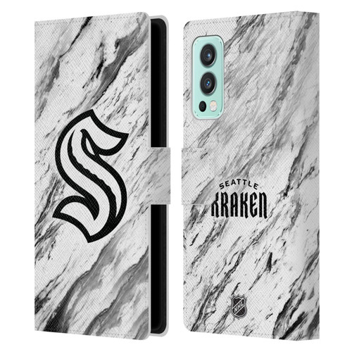 NHL Seattle Kraken Marble Leather Book Wallet Case Cover For OnePlus Nord 2 5G