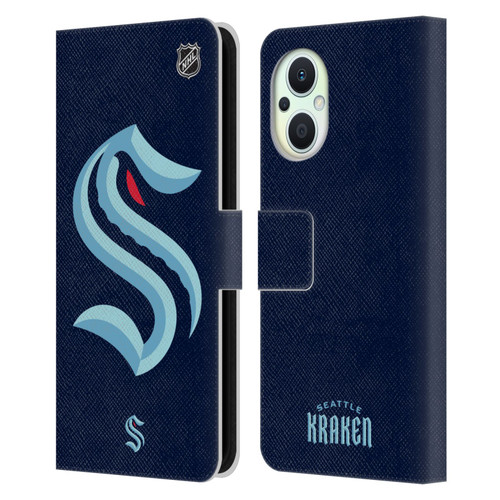 NHL Seattle Kraken Oversized Leather Book Wallet Case Cover For OPPO Reno8 Lite