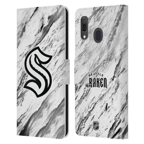 NHL Seattle Kraken Marble Leather Book Wallet Case Cover For Samsung Galaxy A33 5G (2022)