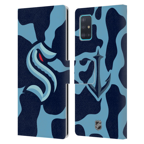 NHL Seattle Kraken Cow Pattern Leather Book Wallet Case Cover For Samsung Galaxy A51 (2019)