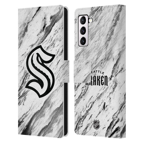 NHL Seattle Kraken Marble Leather Book Wallet Case Cover For Samsung Galaxy S21+ 5G