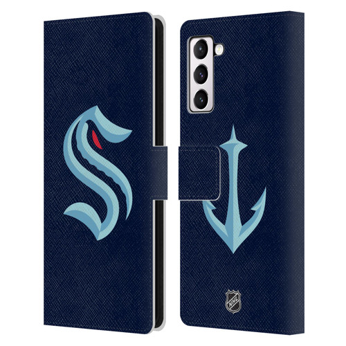 NHL Seattle Kraken Plain Leather Book Wallet Case Cover For Samsung Galaxy S21+ 5G