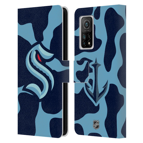 NHL Seattle Kraken Cow Pattern Leather Book Wallet Case Cover For Xiaomi Mi 10T 5G