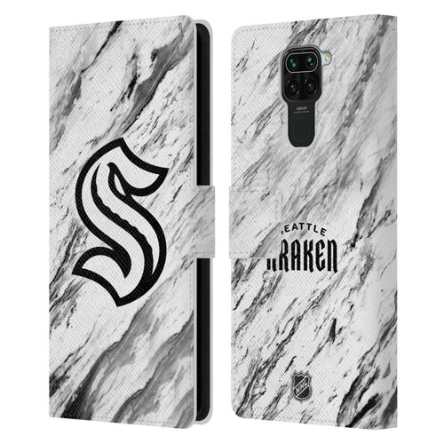 NHL Seattle Kraken Marble Leather Book Wallet Case Cover For Xiaomi Redmi Note 9 / Redmi 10X 4G