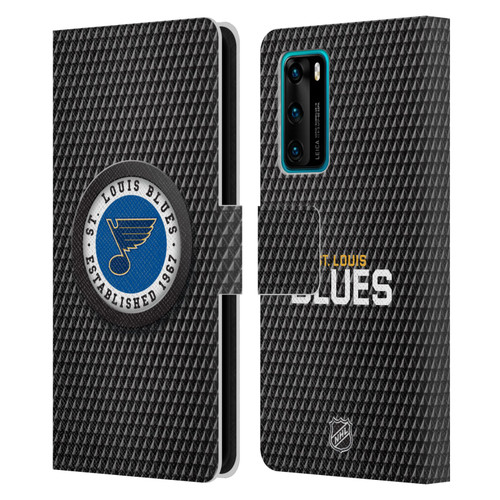 NHL St Louis Blues Puck Texture Leather Book Wallet Case Cover For Huawei P40 5G