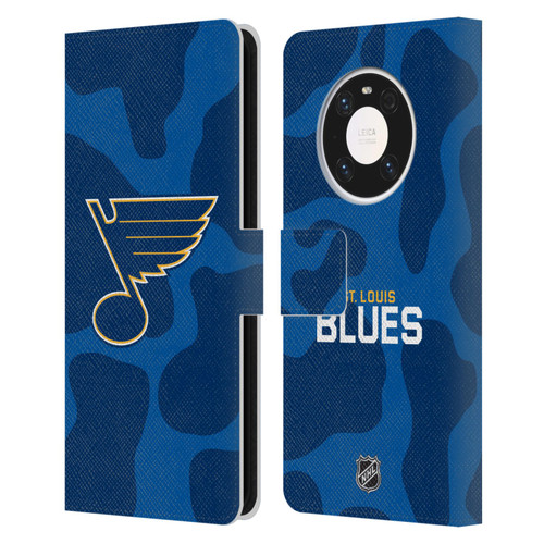 NHL St Louis Blues Cow Pattern Leather Book Wallet Case Cover For Huawei Mate 40 Pro 5G