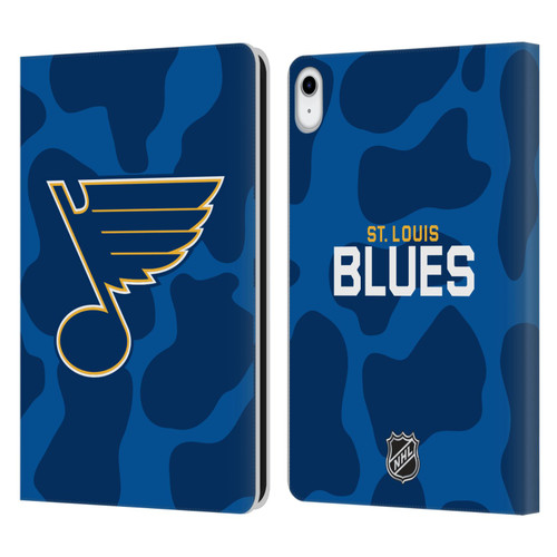 NHL St Louis Blues Cow Pattern Leather Book Wallet Case Cover For Apple iPad 10.9 (2022)