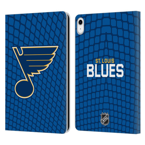 NHL St Louis Blues Net Pattern Leather Book Wallet Case Cover For Apple iPad 10.9 (2022)