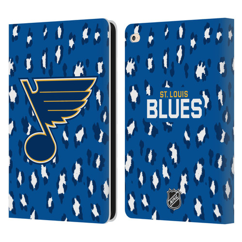 NHL St Louis Blues Leopard Patten Leather Book Wallet Case Cover For Apple iPad Air 2 (2014)