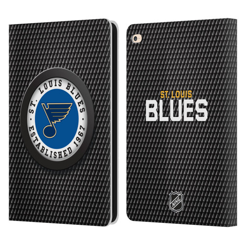 NHL St Louis Blues Puck Texture Leather Book Wallet Case Cover For Apple iPad Air 2 (2014)