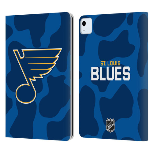 NHL St Louis Blues Cow Pattern Leather Book Wallet Case Cover For Apple iPad Air 2020 / 2022