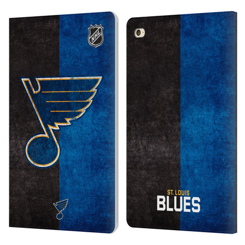 NHL St Louis Blues Half Distressed Leather Book Wallet Case Cover For Apple iPad mini 4