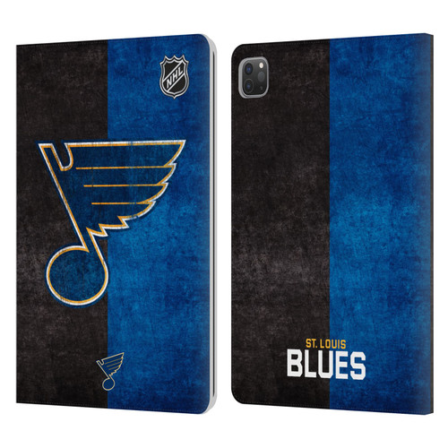 NHL St Louis Blues Half Distressed Leather Book Wallet Case Cover For Apple iPad Pro 11 2020 / 2021 / 2022