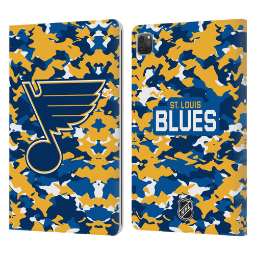 NHL St Louis Blues Camouflage Leather Book Wallet Case Cover For Apple iPad Pro 11 2020 / 2021 / 2022