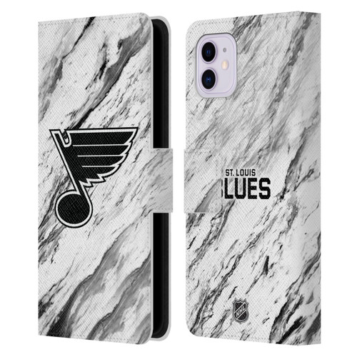 NHL St Louis Blues Marble Leather Book Wallet Case Cover For Apple iPhone 11