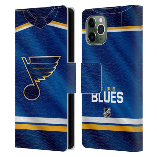 NHL St Louis Blues Jersey Leather Book Wallet Case Cover For Apple iPhone 11 Pro