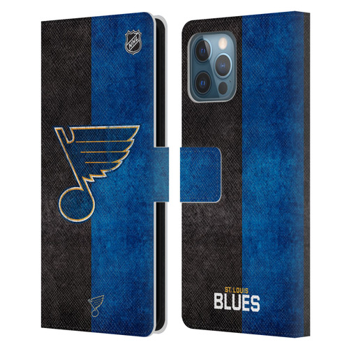 NHL St Louis Blues Half Distressed Leather Book Wallet Case Cover For Apple iPhone 12 Pro Max