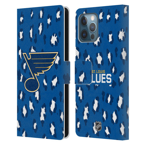 NHL St Louis Blues Leopard Patten Leather Book Wallet Case Cover For Apple iPhone 12 Pro Max