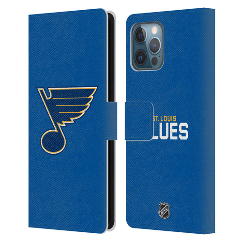 NHL St Louis Blues Plain Leather Book Wallet Case Cover For Apple iPhone 12 Pro Max