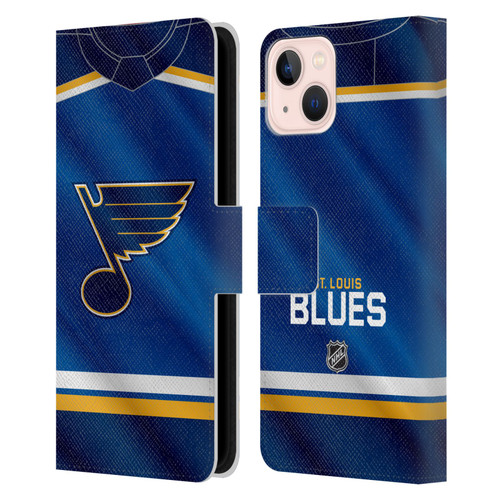 NHL St Louis Blues Jersey Leather Book Wallet Case Cover For Apple iPhone 13