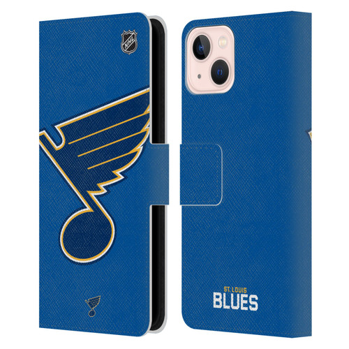 NHL St Louis Blues Oversized Leather Book Wallet Case Cover For Apple iPhone 13