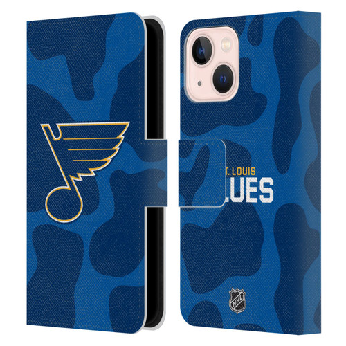 NHL St Louis Blues Cow Pattern Leather Book Wallet Case Cover For Apple iPhone 13 Mini