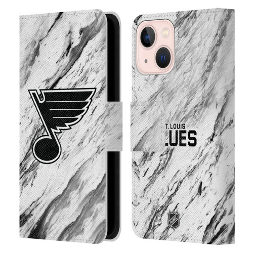 NHL St Louis Blues Marble Leather Book Wallet Case Cover For Apple iPhone 13 Mini