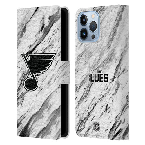 NHL St Louis Blues Marble Leather Book Wallet Case Cover For Apple iPhone 13 Pro Max