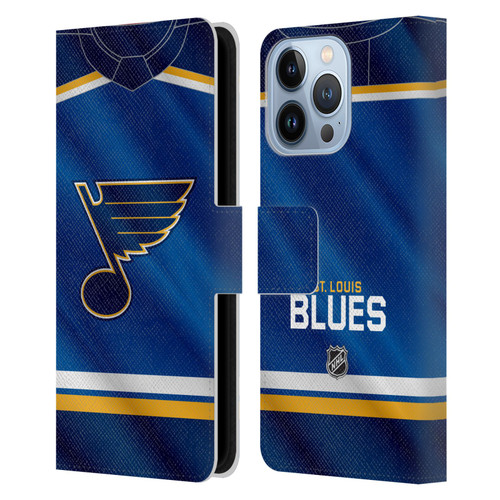 NHL St Louis Blues Jersey Leather Book Wallet Case Cover For Apple iPhone 13 Pro