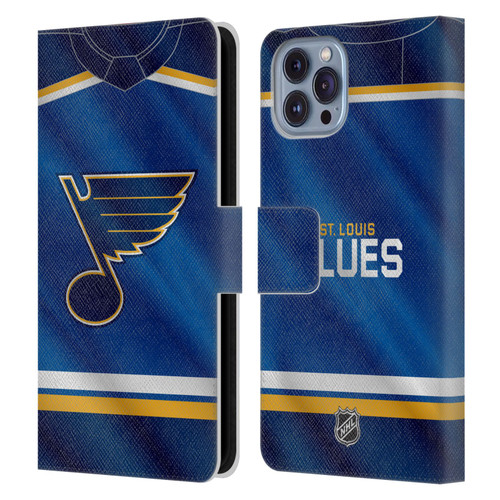 NHL St Louis Blues Jersey Leather Book Wallet Case Cover For Apple iPhone 14