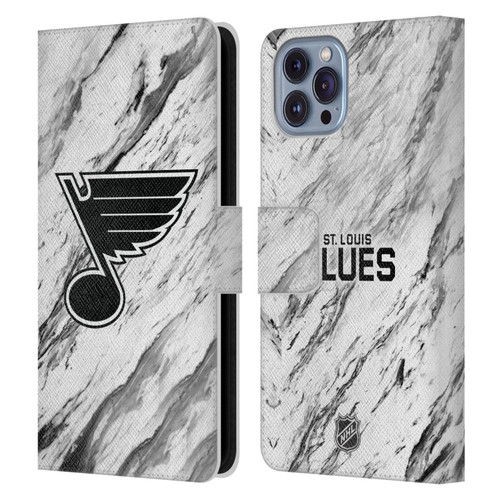 NHL St Louis Blues Marble Leather Book Wallet Case Cover For Apple iPhone 14