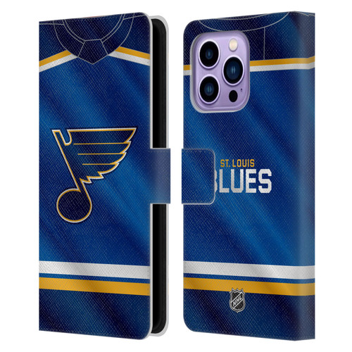 NHL St Louis Blues Jersey Leather Book Wallet Case Cover For Apple iPhone 14 Pro Max